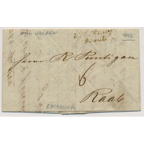 ÖSTERREICH 1863 Brief (Inhalt) schöne RECHNUNG! W.NEUSTADT nach UNGARN! RAAB.