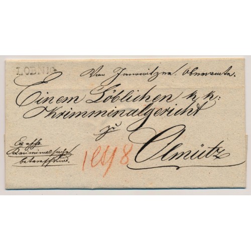 ÖSTERREICH 1834 Brief, LOBNIG (M) Mü:60P! Nach OLMÜTZ. Sehr schön! ÖSTERREICH 1834 Brief, LOBNIG (M) Mü:60P! Nach OLMÜTZ. Sehr schön!
