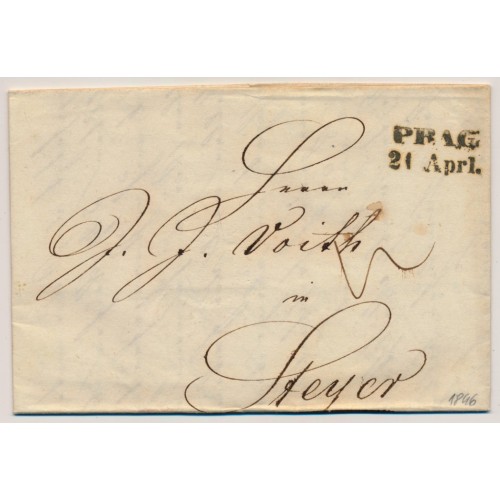 ÖSTERREICH 1846 Brief (Inhalt) PRAG nach STEYR. Interessant!