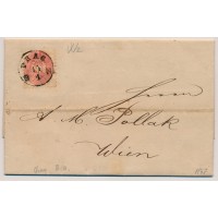 ÖSTERREICH 1867 5kr, WASSERZEICHEN! Brief (Inhalt) PRAG/B.H. nach WIEN. Schön!