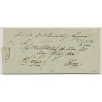 ÖSTERREICH 1848 Brief, BLAUSTEMPEL KOLLIN (B) Mü:40P!+ROTSTEMPEL 'Franco' Mü:80P
