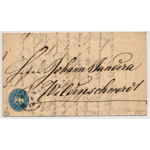 ÖSTERREICH 1865 10kr, Brief (Inhalt) PRAG/B.H. nach WILDENSCHWERT