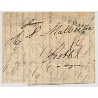 ÖSTERREICH 1840 Brief (Inhalt) BLAUSTEMPEL PRAG nach UNGARN! Nach PESTH.