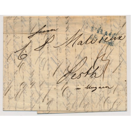 ÖSTERREICH 1840 Brief (Inhalt) BLAUSTEMPEL PRAG nach UNGARN! Nach PESTH. ÖSTERREICH 1840 Brief (Inhalt) BLAUSTEMPEL PRAG nach UNGARN! Nach PESTH.