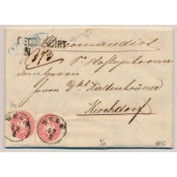 ÖSTERREICH 1867 2*5+2*5kr 2.Gew. REKO-Brief (Inhalt) WELS (Oö) nach KIRCHDORF