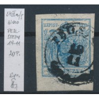 ÖSTERREICH 1850 9kr, HP, Type III.a RAND:5-5,5mm! PEILSTEIN (Oö) Mü:20P! Signum!