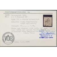 ÖSTERREICH 1850 6kr, MP, Type III. Platte A, KARL HUBER Befund! Schön!