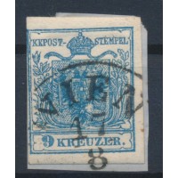 ÖSTERREICH 1850 9kr, MP, Type III.b PLATTENFEHLER:weißer Fleck im Wappen! WIEN