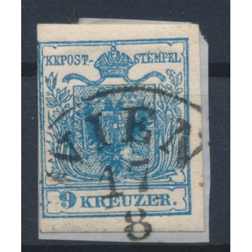 ÖSTERREICH 1850 9kr, MP, Type III.b PLATTENFEHLER:weißer Fleck im Wappen! WIEN ÖSTERREICH 1850 9kr, MP, Type III.b PLATTENFEHLER:weißer Fleck im Wappen! WIEN