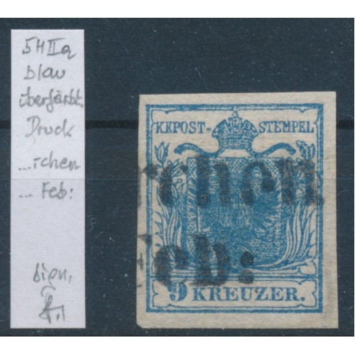ÖSTERREICH 1850 9kr, blau, HP, Type II.a, UNTERLEGTE MITTE! 'Weisskirchen' Sig. ÖSTERREICH 1850 9kr, blau, HP, Type II.a, UNTERLEGTE MITTE! 'Weisskirchen' Sig.