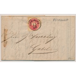 ÖSTERREICH 1867 5Kr, Brief, RECHNUNG! (innen 5Kr, Stempelmarke!) KREIBITZ (B)