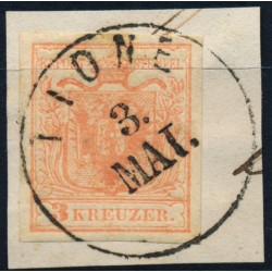 ÖSTERREICH 1850 3kr, HP, Type I. TIONE (Tirol) Mü:15P! Schön, frisch!!