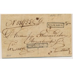 ÖSTERREICH 1834 Brief (interessantem Inhalt) KALWARYA (Galzien) Mü:UNBEKANNT!