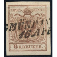 ÖSTERREICH 1850 6kr, MP, Type III. GMÜND IN N.Ö. (Nö) Mü:15P! Schön, frisch!