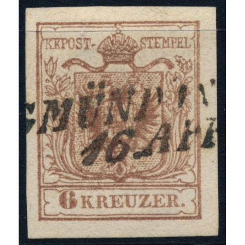 ÖSTERREICH 1850 6kr, MP, Type III. GMÜND IN N.Ö. (Nö) Mü:15P! Schön, frisch!