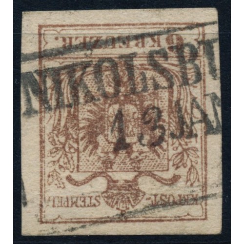 ÖSTERREICH 1850 6kr, MP, Type III. NIKOLSBURG (M) Mü:24P! Schön!