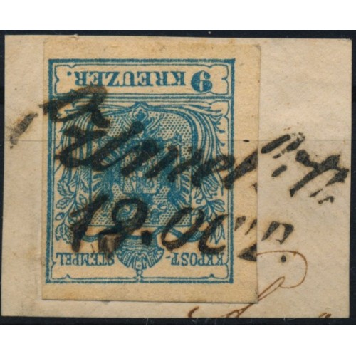 ÖSTERREICH 1850 9kr, MP, Type III.b, CZIMELITZ (B) Mü:15P! Sehr schön!