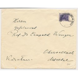 ÖSTERREICH 1934 24Gr BRIEF, GESAMTPOSTKURS IM ZUGE Stempel.