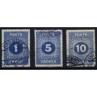 ÖSTERREICH 1916 PORTO 55B-57B Lz 12 1/2, gestempelt, Kw:265,-€