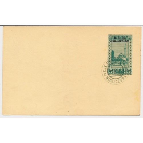 FELDPOST 1917 5h KARTE, WLOSZCZOWA Stempel.