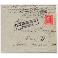 ÖSTERREICH 1917 15h BRIEF, KLAGENFURT (K) nach WIEN. ZENSURIERT!