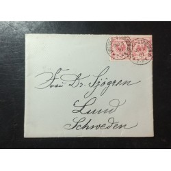 DEUTSCHLAND 1861 2*10Pfg auf Briefkuvert, DRESDEN-STRIESEN nach SCHWEDEN, LUND.