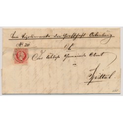ÖSTERREICH 1868 5kr, Brief (Inhalt) KÖTSCHACH (K) Kl:20P! Nach SPITAL.