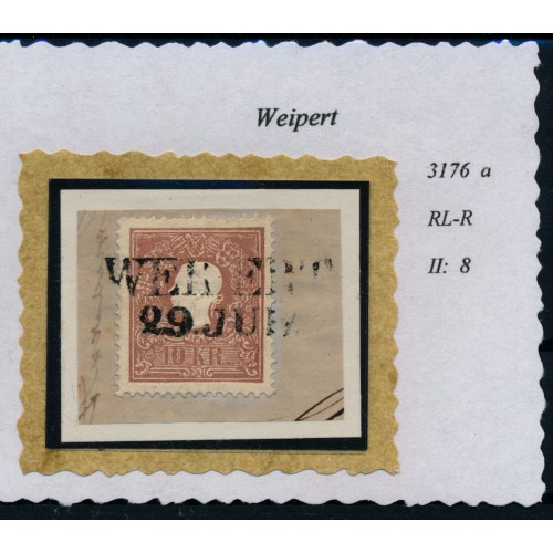 ÖSTERREICH 1858 10kr, Type II. ZENTRIERT! WEIPERT (B) Schön!