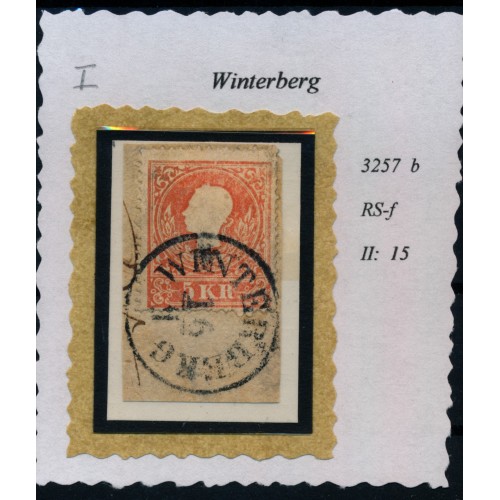 ÖSTERREICH 1858 5kr, TYPE I.! WINTERBERG (B) Mü:15P!