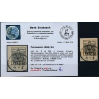 ÖSTERREICH 1850 2kr, SCHWARZ, 2 M III. Kw:140,-€! WIEN Mü:18P! STRAKOSCH Befund!