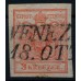 ÖSTERREICH 1850 3kr, VENEZIA, LOMBARDEI-VENETIEN Stempel auf KREUZER Marke! BBP