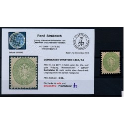 LOMBARDEI-VENETIEN 1864 Nr.LV 20, 3sld. WASSERZEICHEN:Buchstabe M! ungebraucht*
